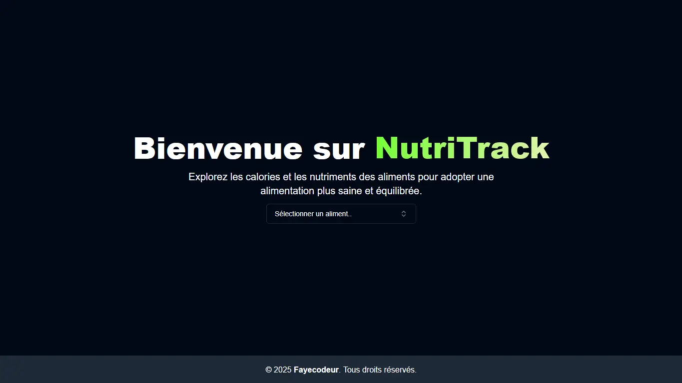 Image représentant le projet NutriTrack 🍏🥗